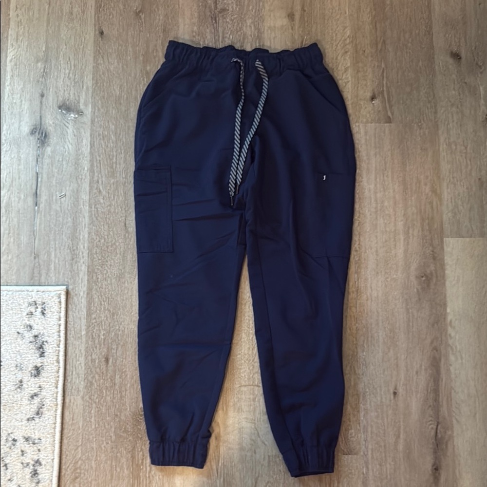 Navy jogger cargo scrub pants